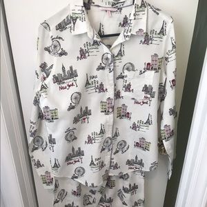 Victoria’s Secret Cotton Flannel Pajamas - City Girl Print, Size Small